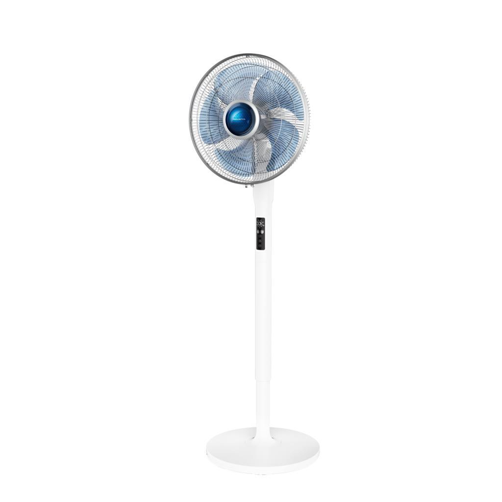 Ventilador Pie Vu5770f0 rowenta turbo 70w 40cm extreme+ 40 mando distancia vu5770 de potente silencioso 5 velocidades brisa natural y ø blanco 55 tubo oscilación 35 db 4800