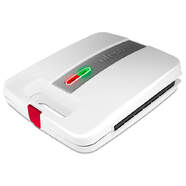 Sandwichera Ufesa SW7400 - 1400W, Capacidad 4 sanwiches, Antiadherente, Blanco