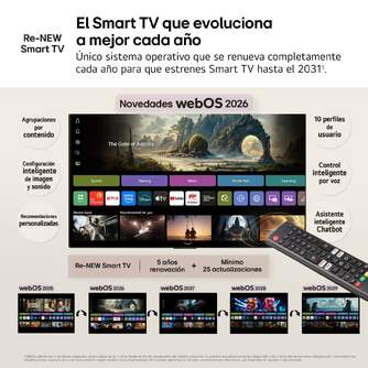 TV LG 65%%%quot; 65NU8E0B3LA UHD NANO A7 WEBOS26 HDR10PRO