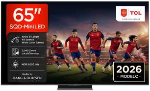 TV TCL 65" SQD MiniLED 65C8L - 4K Ultra HD, GoogleTV, 144 Hz, Bang & Olufsen 240W, HDR10