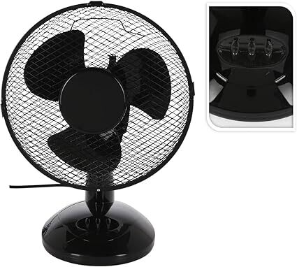 Ventilador de sobremesa Excellent Electrics EL9000220 - 23 cm, 23 W, color negro