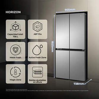 FRI. HAIER HCR59F18DNMM 182x91 4P NF DSP INOX HORI