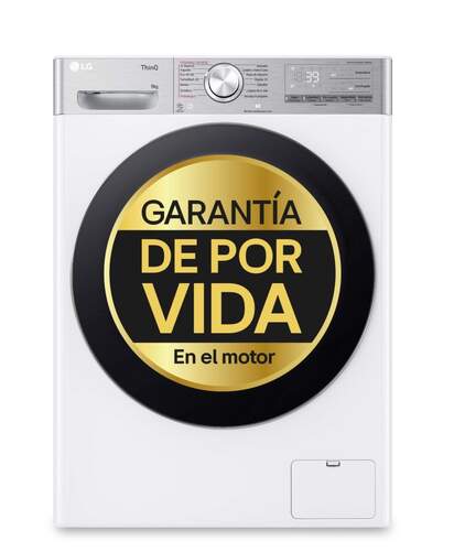 Lavadora LG F4WR9009A2W - 9 kg, 1400 rpm, Steam+, Wi-Fi, Blanco, Clase A-40%