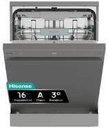 Lavavajillas Hisense HS663A90XUK - 7 programas, 16 servicios, tercera bandeja, 44 dB, Inox
