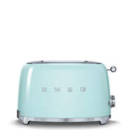 Tostador Smeg TSF01PGEU Verde Agua - 950W, 2 Rebanadas, 6 Intensidades, Descongelar, Recalentar