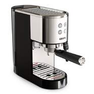 Cafetera express Krups XP444C - 15 bar, 1400 W, Inox y negro, brazo espress
