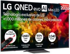 TV LG 75" QNED evo MiniLED 75QNED81B6A - 4K Ultra HD, 4K a7 Gen9, altavoces 20W, HDR10