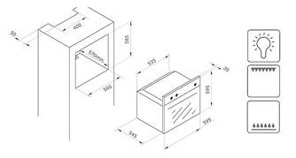 Horno Gas Butano Vitrokitchen HG6NB | 50L, Quemador Grill+Inferior