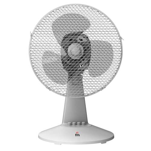 Ventilador Sobremesa FM SB-130 - 30W, Diámetro 30cm, Oscilante, 3 Velocidades, Blanco