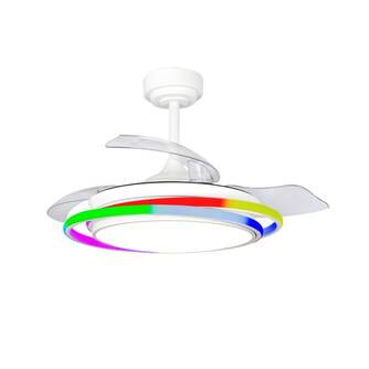 VENTILADOR TECHO CRISTAL ANTILA MINI RGB WH RETRAC