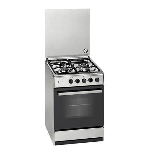 Cocina Gas Butano Meireles E541X - 3 Fuegos, 54x60cm, Horno Eléctrico, Válvula Seguridad, Inox