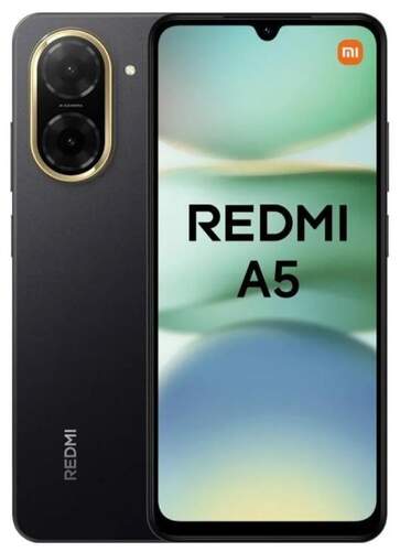 Smartphone Xiaomi Redmi A5 4/128GB Negro - Pantalla 6,88", HD+ 120 Hz, Cámara 32 MP, 5200 mAh, BT5.2