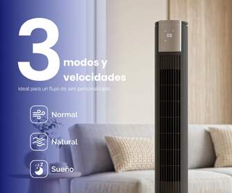 VENTILADOR TORRE ARTICA 45W 112 CM NEGRO