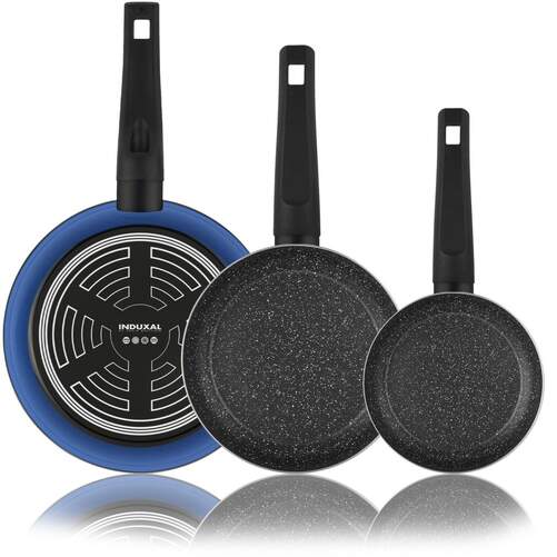 Lote de sartenes Magefesa Vitrex Etau Azul - 18, 22 y 26 cm, antiadherente, para todo tipo de fuegos