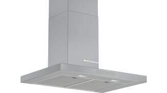 Campana Decorativa Bosch DWB77CM50 - Clase A, 70cm, 371m3/h, 3 Velocidades + Intensivo, Inox