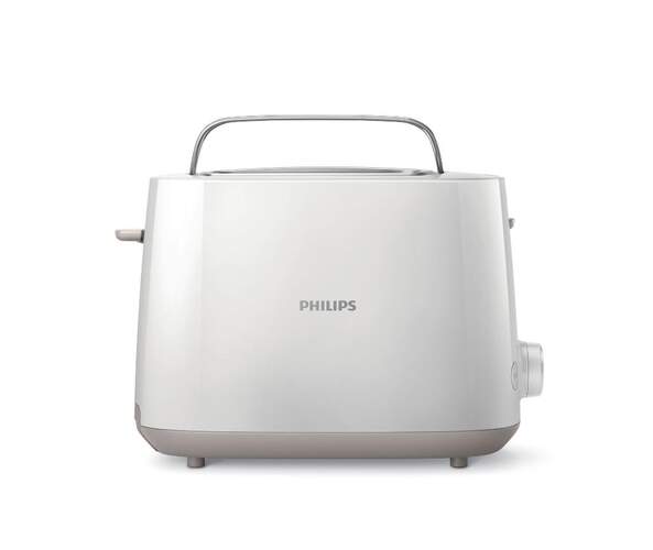 Tostadora Philips HD2581 Mini - 2 ranuras, Rejilla calientabollos, 8 ajustes, Función descongelar