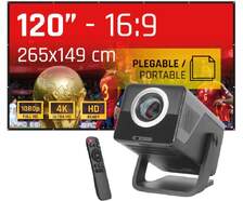 PROYECTOR IGGUAL IGG321003 4K ANDROID + IGGUAL Pantalla plegable ECO-COST 120" 16:9