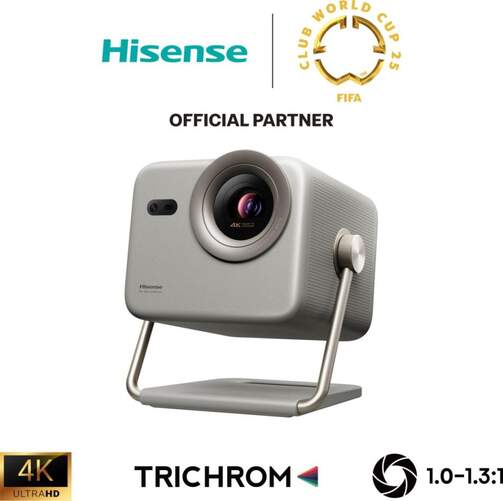 Proyector Hisense Laser Mini M2Pro - Para 65-200", 4K, Trichrom, Zoom &oacute;ptico, Smart TV, con mando