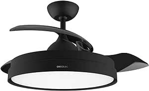 Ventilador Techo Cecotec EnergySilence Aero 4280 Invisible Negro - 40W, Aspa Retráctil 106cm, LED