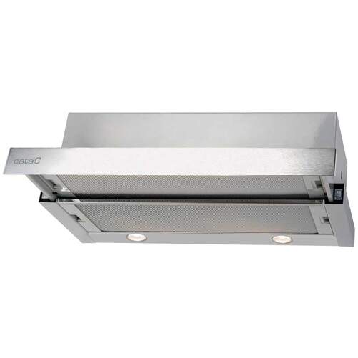 Campana Telescópica Cata TF 2003 DurAlum 600 - 60cm, 390m3/h, 2 Potencias, Acero Inox