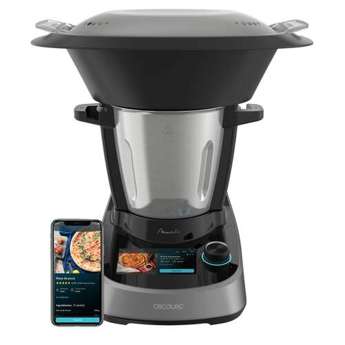 Robot de cocina Cecotec Mambo Touch - 1600 W, tazón 3,3 litros, negro y gris