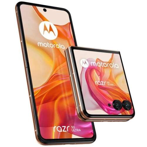 Motorola Razr 50 Ultra 12/512 GB Peach - Plegable, 6,9", C&aacute;mara doble 50 MP, Android 14, 4000 MP