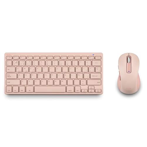 Teclado y rat&oacute;n NGS FANTASYKITPINK - Rat&oacute;n &oacute;ptico 1600 dpi, bater&iacute;a recargable, 12 teclas r&aacute;pidas