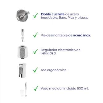 BATID. JATA JEBT1818 700W S/A PIE INOX 600ML