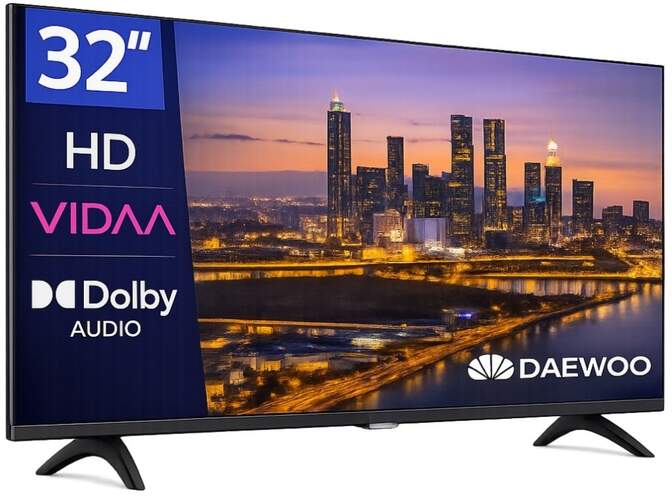 TV Daewoo 32" LED 32VB56HV - HD, Smart TV VIDAA, HDMI 2.1, Dolby Audio 20 W