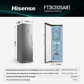 CONG.VER HISENSE FT3K310SAIE1 186x60 INOX NF KFIT