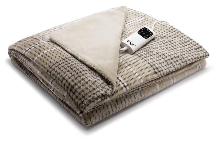 Manta Daga Relax XL 26226 - 160x120 cm, 6 temperaturas, 150 W, Terciopelo doble cara, Beige