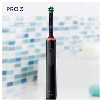 DENTAL ORALB PRO3 NEGRO  4RECAMBIOS CROSSACTION