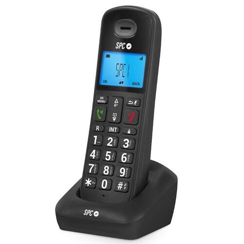 Tel&eacute;fono Inal&aacute;mbrico SPC 7620N Gossip 2 Negro - Manos Libres, identificador llamadas, modo Eco