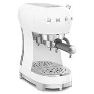Cafetera Smeg ECF02WHEU Linea años 50 - 1 L, 1350 W, Café molido, Vapor, Blanco