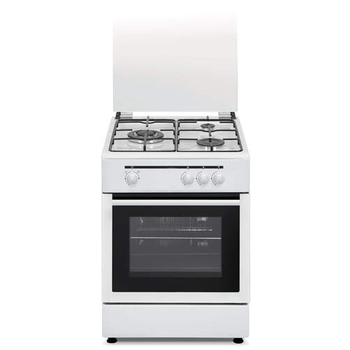 Cocina Gas Natural Vitrokitchen CB5530BN - 3 Fuegos, 50x55cm, Horno a gas, Termopar, Blanca