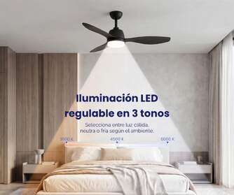 VENTILADOR TECHO ARTICA AVTECH18N NGR 18W 132 CM