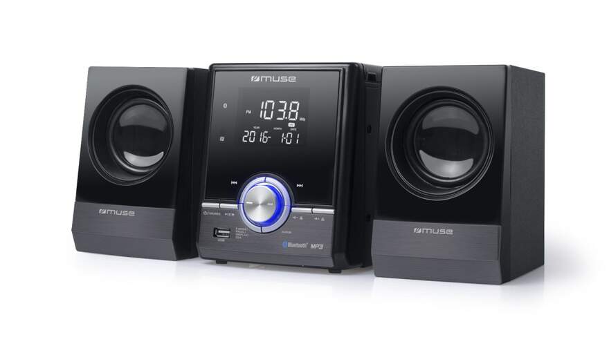 Lector de CD Muse M-38 - Bluetooth, Radio FM, Recarga USB, mando a distancia