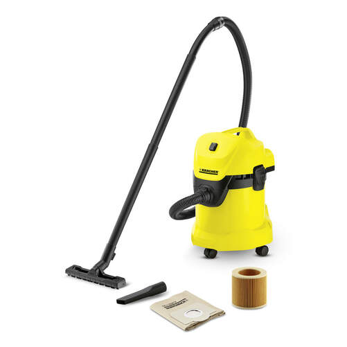 Aspiradora trineo Karcher WD3 - 1000W, Sólidos y líquidos 15 Litros, Función Soplado, 60dB