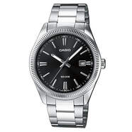 Reloj Casio Collection Hombre MTP-1302PD-1A1V - Esfera anal&oacute;gica negra, carcasa y correa plateadas