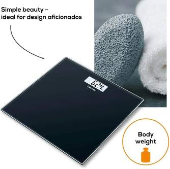 BASCULA BEURER GS10 DIGITAL VIDRIO NEGRA 180K