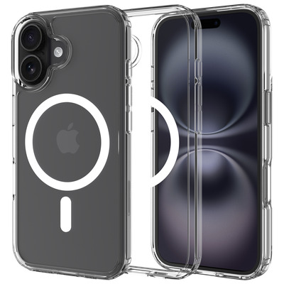 Funda JIC Armor Elite para iPhone 16 - Transparente, MagSafe, TPU resistente a golpes y rayones