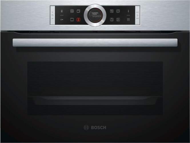 Horno pirolítico compacto Bosch CBG675BS3 - A+, 10 Recetas programadas, 13 Funciones, Display