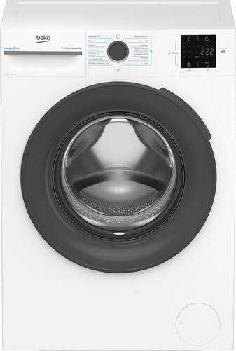 Lavadora Beko VBM3WFT38213WA - 8 kg, Clase A, 15 Programas, EnergySpin, 1200 rpm, Blanco
