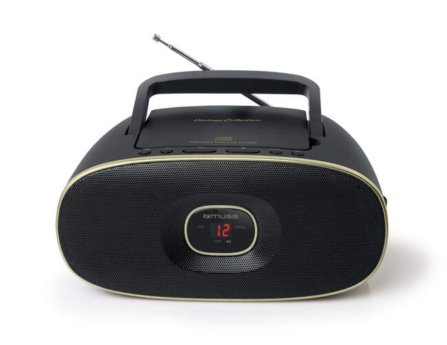 Radio CD Muse MD-202 VT - Negro, FM/MW, canciones programables, antena telescópica