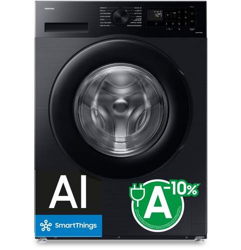 Lavadora Samsung WW90CGC04DABEC - Clase A-10%, 9 Kg, 1400 rpm, 52 dB, Negro
