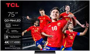 TV TCL 75" QD-MiniLED 75C8K - 4K Ultra HD, Google TV, 144 Hz, Dolby Atmos, HDR10
