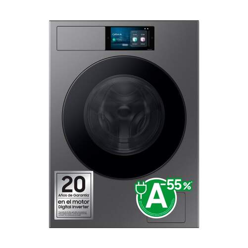 Lavadora Samsung WF90F09C4SU3 - 9 kg, 1400 rpm, Clase A, Autodosificación, Display, Grafito
