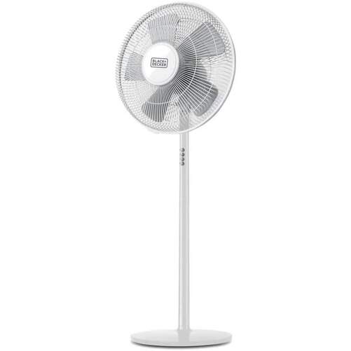 Ventilador de Pie Black&Decker BXEFP60E - 60 W, 5 aspas, 3 Velocidades, 130 cm Altura, Blanco
