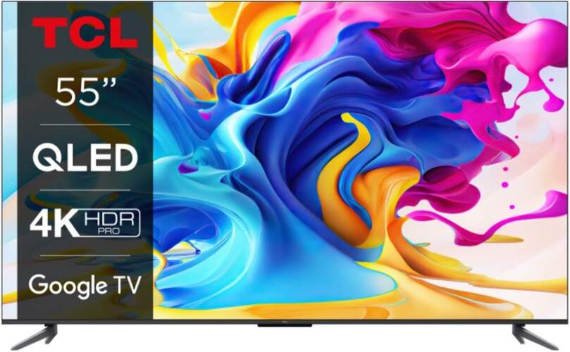 TV 55" QLED TCL 55C649 - 4K HDR Pro, Google TV, Dolby Vision/Atmos 20W, Game Master HDMI 2.1