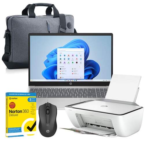 Pack Port&aacute;til HP 15S + Impresora + Mochila + Rat&oacute;n + Subscripci&oacute;n a Norton 360 Deluxe de 1 A&ntilde;o